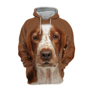 Welsh Springer Spaniel Sit - Unisex 3D Graphic Hoodie Handmade
