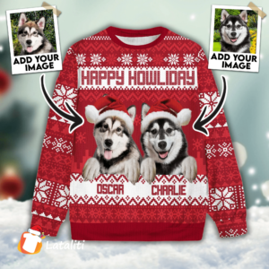 Ugly Sweatshirt All Over Print Custom Happy Howliday (Rose Color)