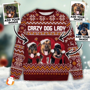 Ugly Sweatshirt All Over Print Custom Crazy Dog Lady (Rosewood Color)