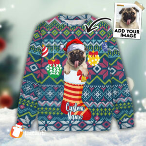 Ugly Sweatshirt All Over Print Custom Christmas Socks Green Blue Color