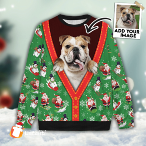 Ugly Sweatshirt All Over Print Custom Funny Santa Claus & Snowman Green Color