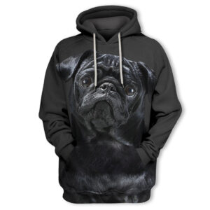 Pug Color Black- Unisex 3D Graphic Hoodie Handmade
