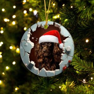 Boykin Spaniel 3D Circle Ceramic Ornament