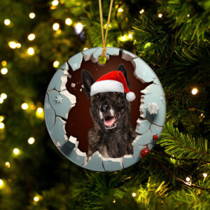 Dutch Shepherd 3D Circle Ceramic Ornament