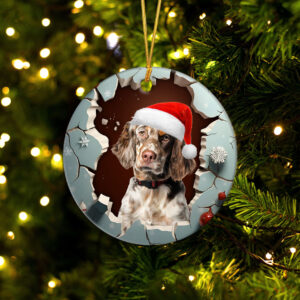 English Setter 3D Circle Ceramic Ornament