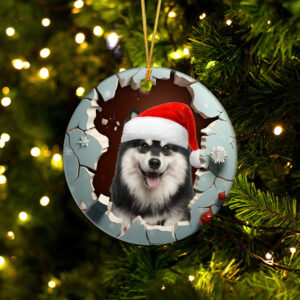 Finnish Lapphund 3D Circle Ceramic Ornament