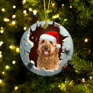 Goldendoodle 3D Circle Ceramic Ornament