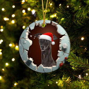 Italian Greyhound 3D Circle Ceramic Ornament