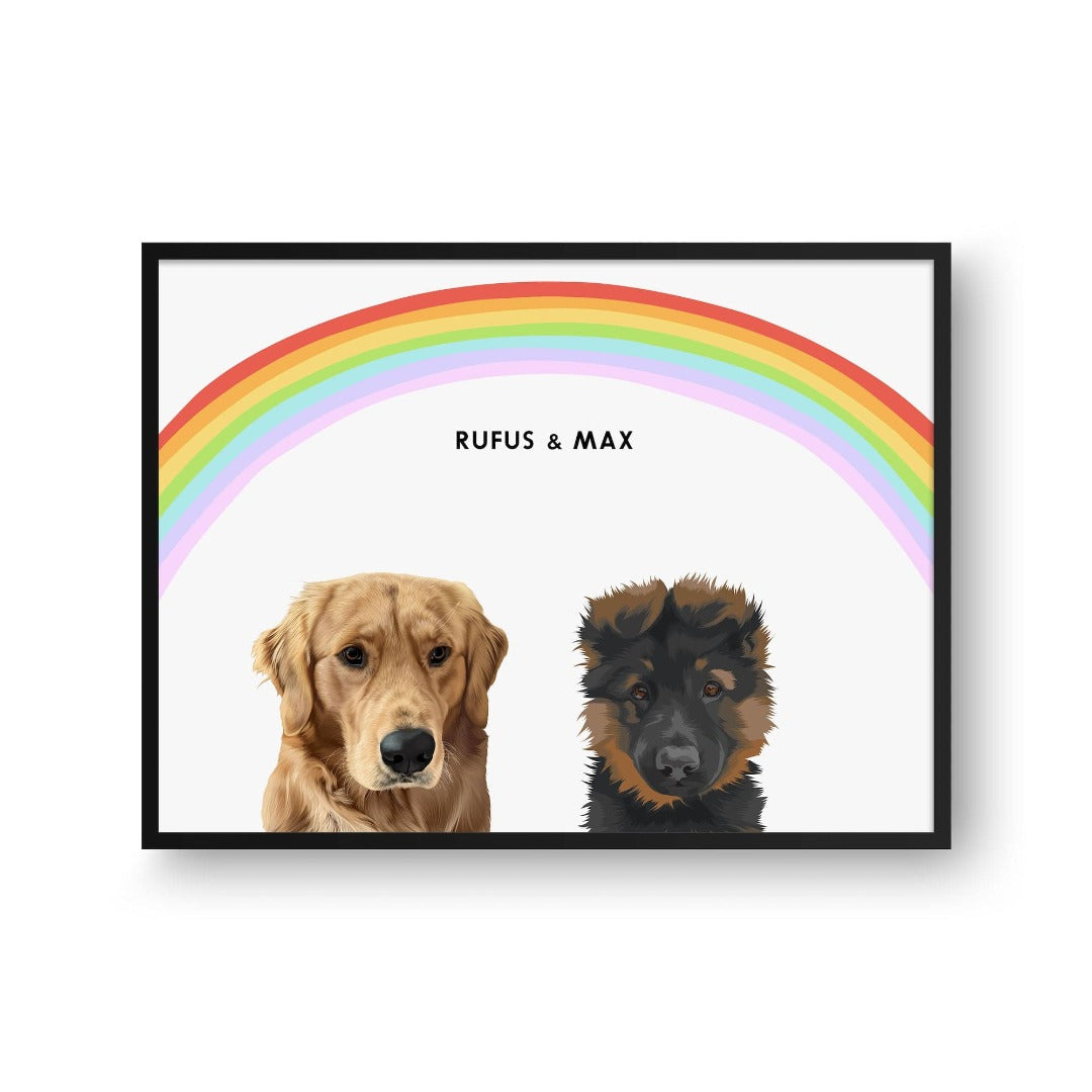 FramedPoster-Horizontal-Black_2Pets-Horizontal16x24-RainbowSoftWhiteBG.jpg