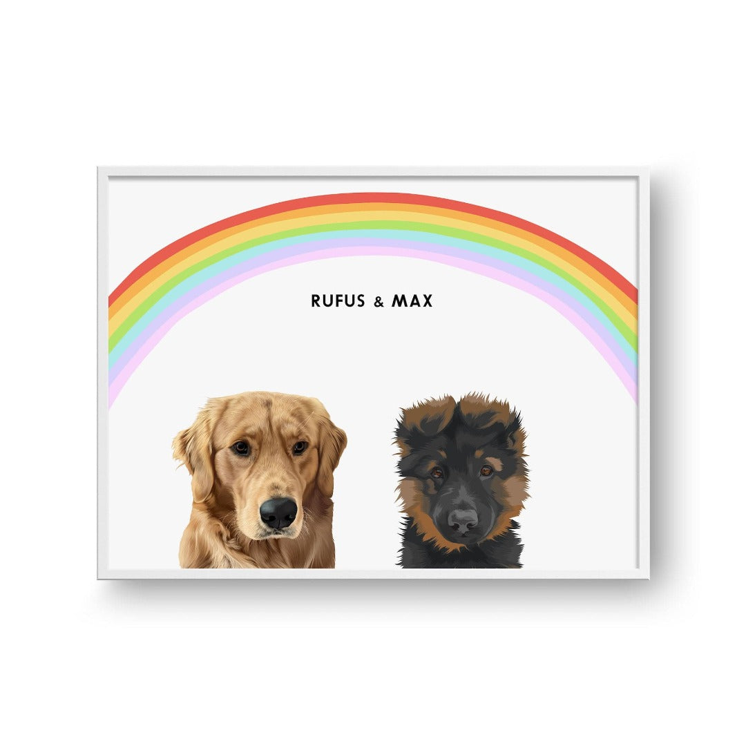 FramedPoster-Horizontal-White_2Pets-Horizontal16x24-RainbowSoftWhiteBG.jpg