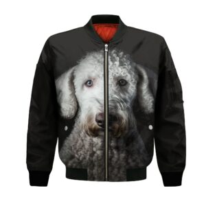 Bedlington Terrier Ai - Unisex 3D Graphic Bomber Jacket