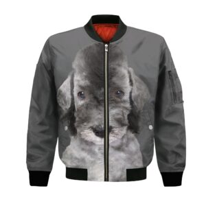 Bedlington Terrier - Unisex 3D Graphic Bomber Jacket