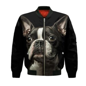 Boston Terrier Ai - Unisex 3D Graphic Bomber Jacket