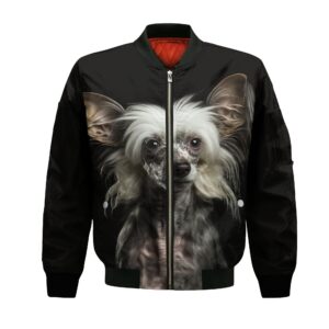 Chinese Crested Ai - Unisex 3D Graphic Bomber Jacket