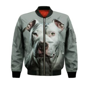 Dogo Argentino Ai - Unisex 3D Graphic Bomber Jacket
