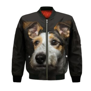 Fox Terrier Ai - Unisex 3D Graphic Bomber Jacket