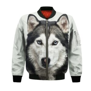 Husky - Unisex 3D Graphic Bomber Jacket