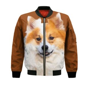 Icelandic Sheepdog - Unisex 3D Graphic Bomber Jacket