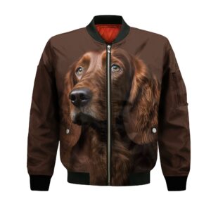 Irish Setter Ai - Unisex 3D Graphic Bomber Jacket