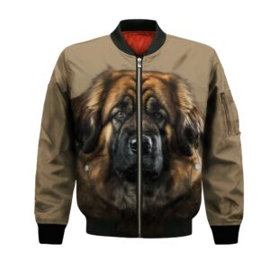 Leonberger Ai - Unisex 3D Graphic Bomber Jacket