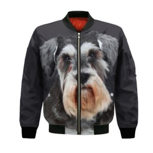 Miniature Schnauzer - Unisex 3D Graphic Bomber Jacket