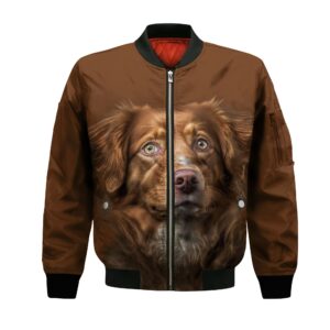Nova Scotia Duck Tolling Retriever Ai - Unisex 3D Graphic Bomber Jacket