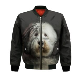 Old English Sheepdog Ai - Unisex 3D Graphic Bomber Jacket