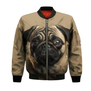 Pug 2 Ai - Unisex 3D Graphic Bomber Jacket