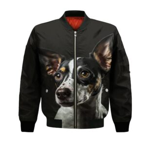 Rat Terrier Ai - Unisex 3D Graphic Bomber Jacket