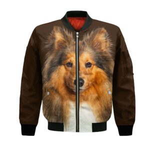 Rough Collie - Unisex 3D Graphic Bomber Jacket
