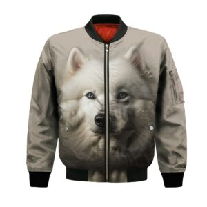 Samoyed Ai - Unisex 3D Graphic Bomber Jacket