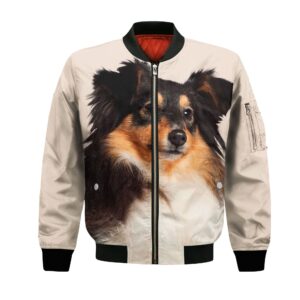 Shetland Sheepdog - Unisex 3D Graphic Bomber Jacket