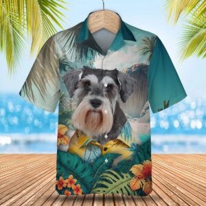 Miniature Schnauzer - 3D Tropical Hawaiian Shirt