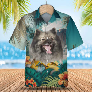 Keeshond - 3D Tropical Hawaiian Shirt