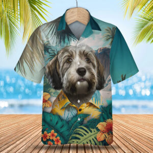 Petit Basset Griffon Vendeen - 3D Tropical Hawaiian Shirt