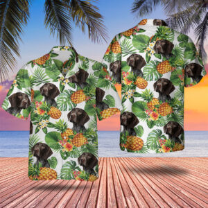 German Shorthaired Pointer Ai - Tropical Pattern Hawaiian Shirt