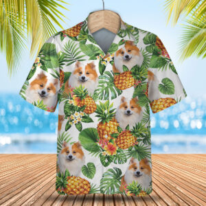 Icelandic Sheepdog - Tropical Pattern Hawaiian Shirt