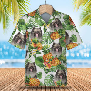 Keeshond - Tropical Pattern Hawaiian Shirt