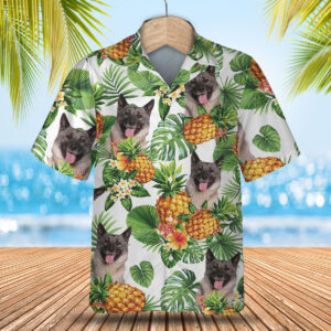 Norwegian Elkhound - Tropical Pattern Hawaiian Shirt