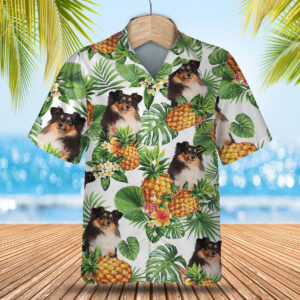 Shetland Sheepdog - Tropical Pattern Hawaiian Shirt