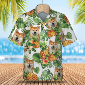 Shiba Inu - Tropical Pattern Hawaiian Shirt