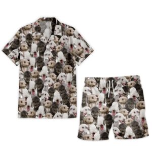 Bedlington Terrier Full Face Hawaiian Shirt & Short