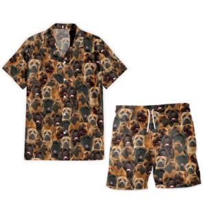 Bullmastiff Full Face Hawaiian Shirt & Short