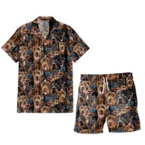 Doberman Pinscher Full Face Hawaiian Shirt & Short